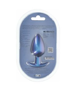 Ouch! Smooth Silicone Anal Plug Large 3.5 In. Metallic Blue