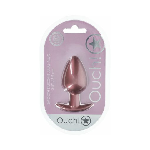 Ouch! Smooth Silicone Anal Plug Large 3.5 In. Rose Gold