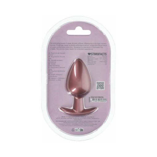 Ouch! Smooth Silicone Anal Plug Large 3.5 In. Rose Gold - Image 3