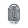 Ouch! Smooth Silicone Beaded Anal Plug 4.6 In. Gun Metal
