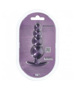 Ouch! Smooth Silicone Beaded Anal Plug 4.6 In. Metallic Purple