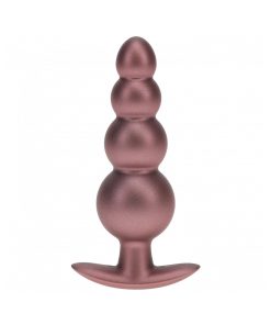Ouch! Smooth Silicone Beaded Anal Plug 4.6 In. Rose Gold