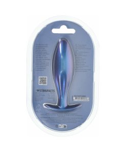 Ouch! Smooth Silicone Oval Anal Plug 4.6 In. Metallic Blue