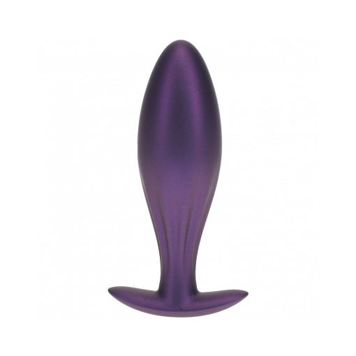 Ouch! Smooth Silicone Oval Anal Plug 4.6 In. Metallic Purple - Image 2
