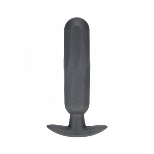Ouch! Smooth Silicone Oblong Anal Plug 4.6 In. Gun Metal - Image 2