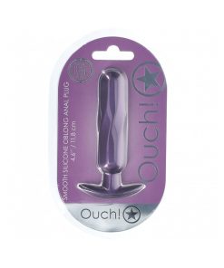 Ouch! Smooth Silicone Oblong Anal Plug 4.6 In. Metallic Purple