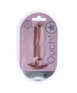 Ouch! Smooth Silicone Oblong Anal Plug 4.6 In. Rose Gold
