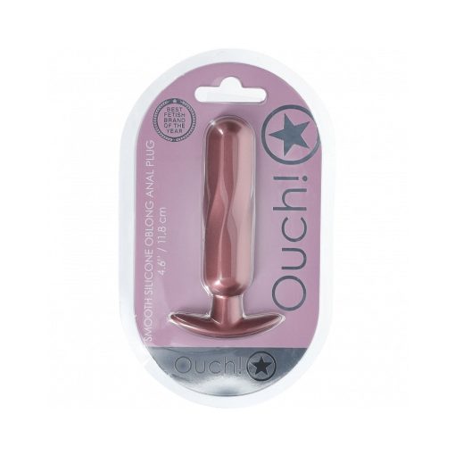 Ouch! Smooth Silicone Oblong Anal Plug 4.6 In. Rose Gold