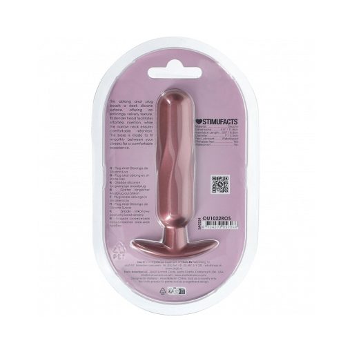 Ouch! Smooth Silicone Oblong Anal Plug 4.6 In. Rose Gold - Image 3