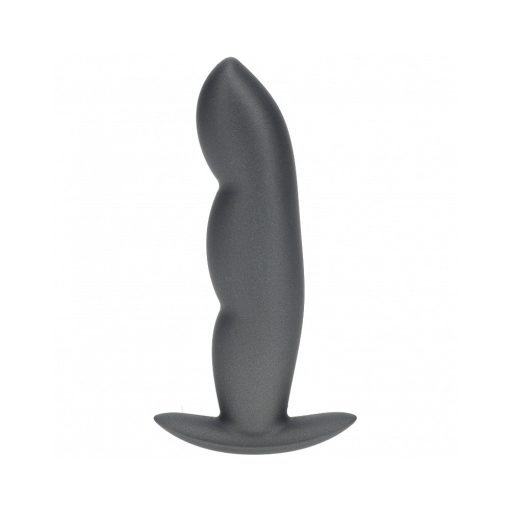 Ouch! Smooth Silicone Finger Anal Plug 4.6 In. Gun Metal - Image 2