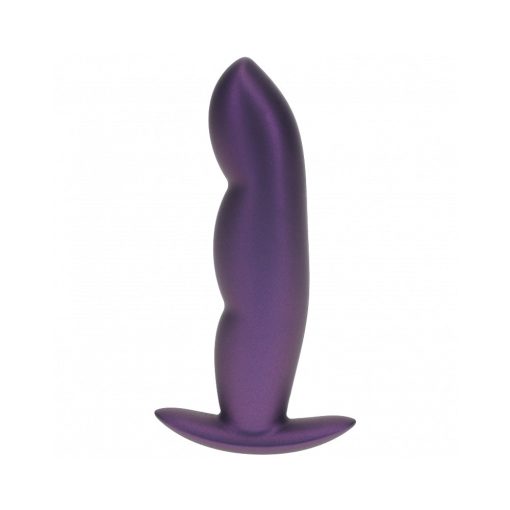 Ouch! Smooth Silicone Finger Anal Plug 4.6 In. Metallic Purple - Image 2