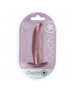 Ouch! Smooth Silicone Finger Anal Plug 4.6 In. Rose Gold