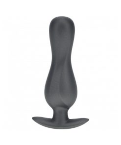 Ouch! Smooth Silicone Curvy Anal Plug 4.6 In. Gun Metal