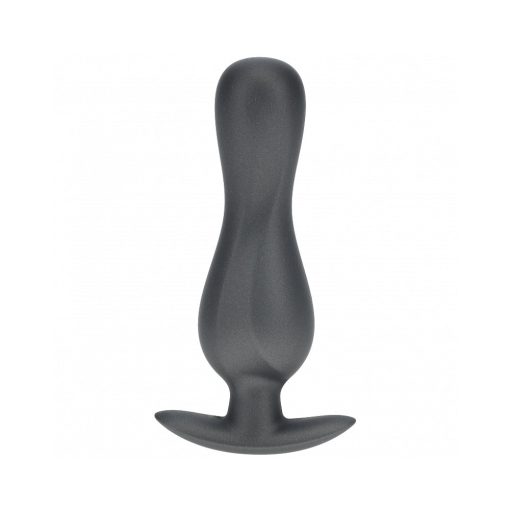 Ouch! Smooth Silicone Curvy Anal Plug 4.6 In. Gun Metal - Image 2