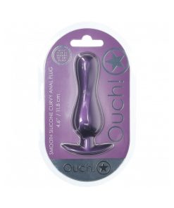 Ouch! Smooth Silicone Curvy Anal Plug 4.6 In. Metallic Purple