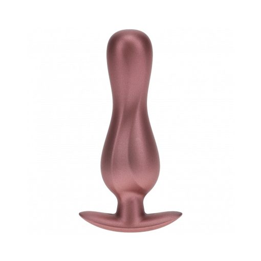 Ouch! Smooth Silicone Curvy Anal Plug 4.6 In. Rose Gold - Image 2