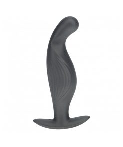Ouch! Smooth Silicone P-Spot Anal Plug 4.6 In. Gun Metal