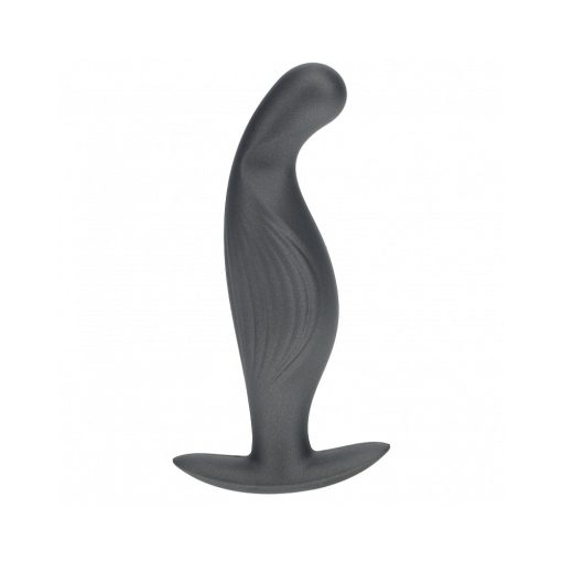 Ouch! Smooth Silicone P-Spot Anal Plug 4.6 In. Gun Metal - Image 2