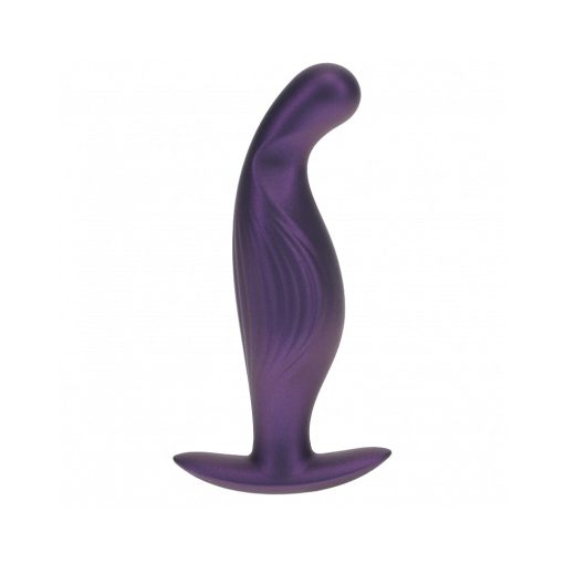 Ouch! Smooth Silicone P-Spot Anal Plug 4.6 In. Metallic Purple - Image 2