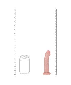 Realrock 6 In. Vibrating Cock Regular Curved Beige