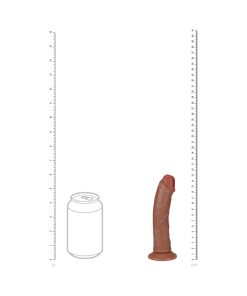 Realrock 6 In. Vibrating Cock Regular Curved Tan