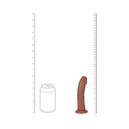 Realrock 6 In. Vibrating Cock Regular Curved Tan - Image 9
