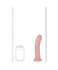 Realrock 8 In. Vibrating Cock Regular Curved Beige