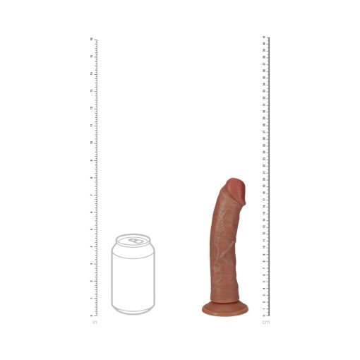 Realrock 8 In. Vibrating Cock Regular Curved Tan - Image 9