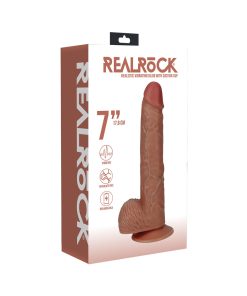Realrock 7 In. Vibrating Cock With Balls Regular Straight Tan