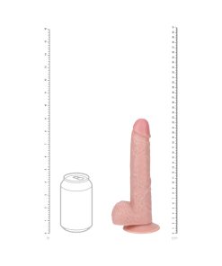 Realrock 9 In. Vibrating Cock With Balls Regular Straight Beige