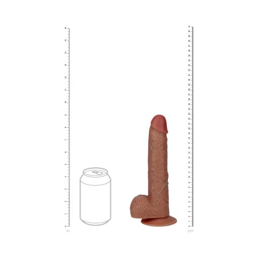 Realrock 9 In. Vibrating Cock With Balls Regular Straight Tan - Image 8