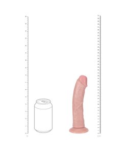 Realrock 8 In. Vibrating And Rotating Cock Regular Curved Beige