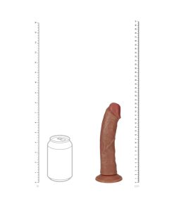 Realrock 8 In. Vibrating And Rotating Cock Regular Curved Tan