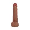 Realrock 8 In. Vibrating And Rotating Cock With Balls Regular Straight Tan