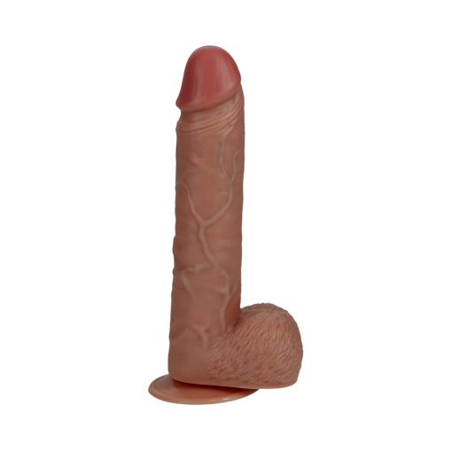 Realrock 8 In. Vibrating And Thrusting Cock With Balls Regular Straight Tan - Image 6