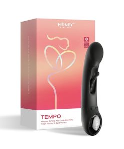 Honey Play Box Tempo Pressure Sensing App-Controlled Tapping G-Spot Vibrator Black