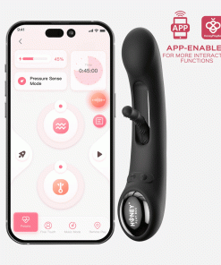 Honey Play Box Tempo Pressure Sensing App-Controlled Tapping G-Spot Vibrator Black