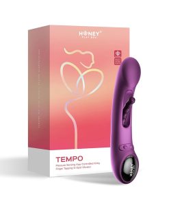 Honey Play Box Tempo Pressure Sensing App-Controlled Tapping G-Spot Vibrator Purple