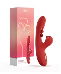 Honey Play Box Tickler Wiggling G-Spot Vibrator & Tapping Clitoral Stimulator Red