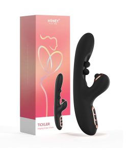Honey Play Box Tickler Wiggling G-Spot Vibrator & Tapping Clitoral Stimulator Black