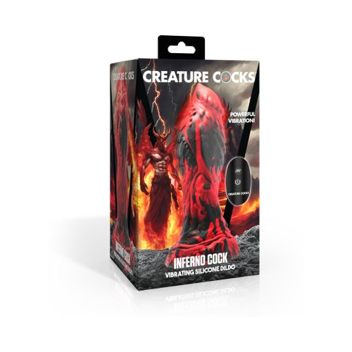 Creature Cocks Inferno Cock Vibrating Silicone Dildo With Remote