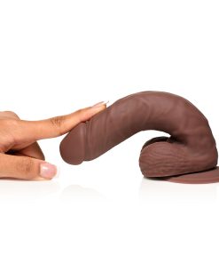 Easy Riders 7 In. Silicone Dildo With Balls Dark