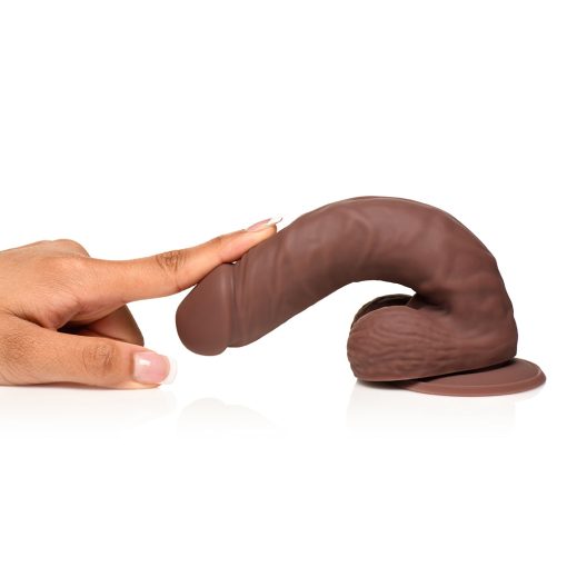 Easy Riders 7 In. Silicone Dildo With Balls Dark - Image 7