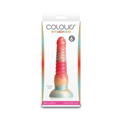 Colours Stacked 6 In. Dildo Red/Gold