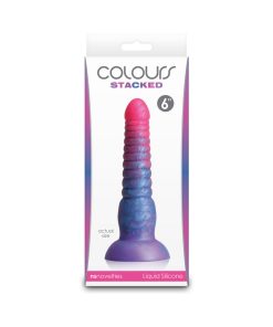 Colours Stacked 6 In. Dildo Pink/Blue