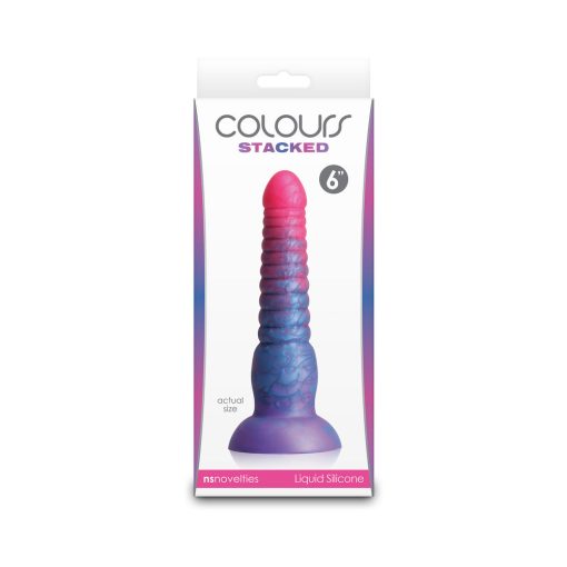 Colours Stacked 6 In. Dildo Pink/Blue