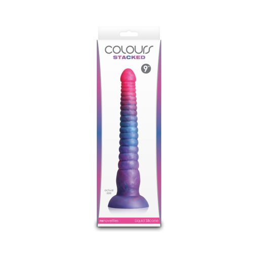 Colours Stacked 9 In. Dildo Pink/Blue