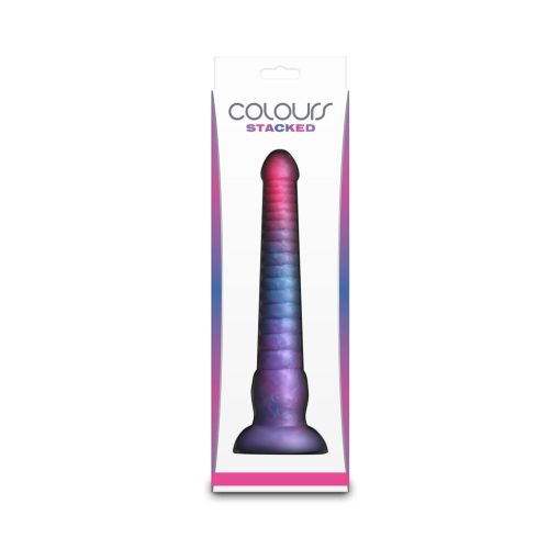 Colours Stacked 9 In. Dildo Pink/Blue - Image 4
