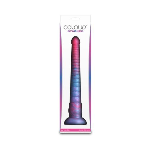 Colours Stacked 12 In. Dildo Pink/Blue - Image 4