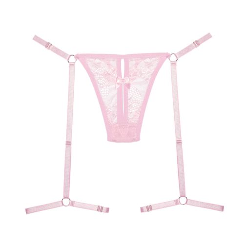 Allure Adore Say It With Garters Panty Pink O/S - Image 3